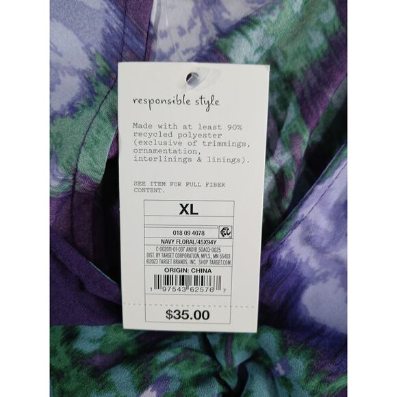 A New Day Dress Womens XL Purple Flowy Chic Dress High-Low Floral Target NWT - Picture 3 of 7